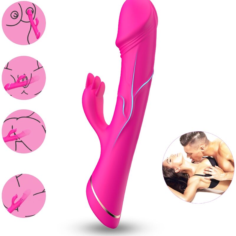 ARMONY - DILDO VIBRATOR RABBIT SILICONE FUCHSIA 2 ARMONY - DILDO VIBRATOR RABBIT SILICONE FUCHSIA - obrazek 2