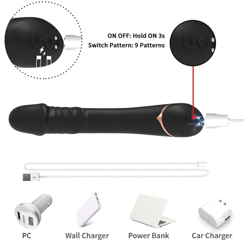 ARMONY - DILDO VIBRATOR SILICONE BLACK 2 ARMONY - DILDO VIBRATOR SILICONE BLACK - obrazek 2