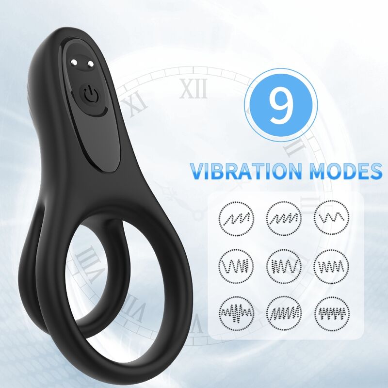 ARMONY - DOUBLE RING VIBRATOR BLACK 3 ARMONY - DOUBLE RING VIBRATOR BLACK - obrazek 3