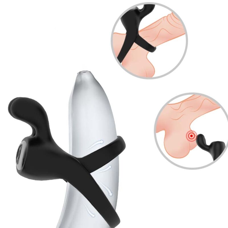 ARMONY - RING VIBRATOR RABBIT BLACK 2 ARMONY - RING VIBRATOR RABBIT BLACK - obrazek 2