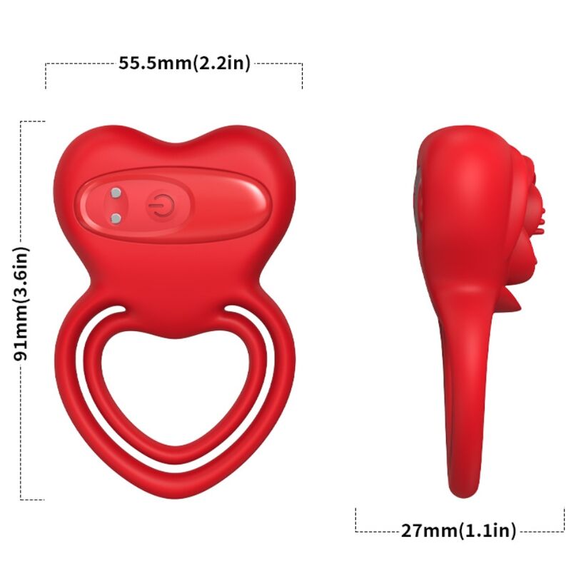 ARMONY - RING VIBRATOR HEART RED 3 ARMONY - RING VIBRATOR HEART RED - obrazek 3