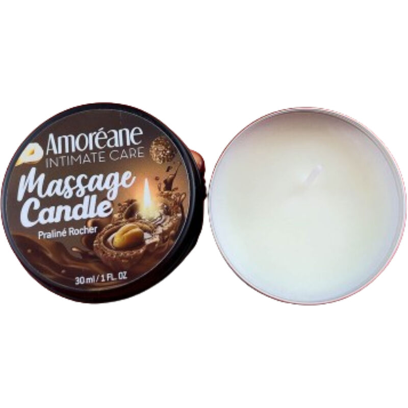 AMOREANE - MASSAGE CANDLE ROCHER PRALINE 30 ML 2 AMOREANE - MASSAGE CANDLE ROCHER PRALINE 30 ML - obrazek 2