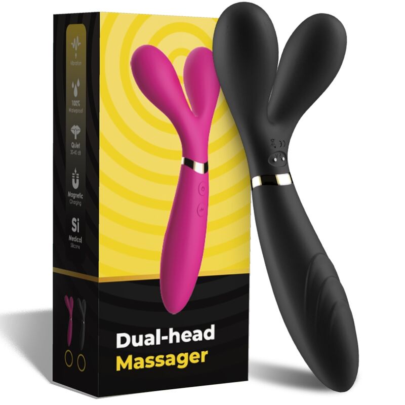 ARMONY - Y-WAND MASSAGER VIBRATOR DOUBLE HEAD BLACK 5 ARMONY - Y-WAND MASSAGER VIBRATOR DOUBLE HEAD BLACK - obrazek 5