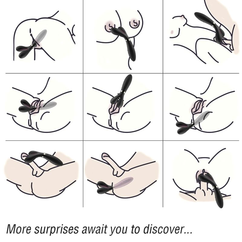 ARMONY - Y-WAND MASSAGER VIBRATOR DOUBLE HEAD BLACK 2 ARMONY - Y-WAND MASSAGER VIBRATOR DOUBLE HEAD BLACK - obrazek 2