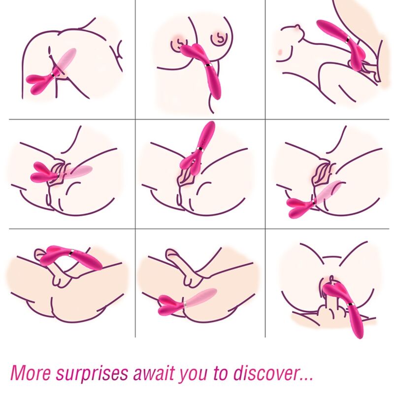 ARMONY - Y-WAND MASSAGER VIBRATOR DOUBLE HEAD FUCHSIA 2 ARMONY - Y-WAND MASSAGER VIBRATOR DOUBLE HEAD FUCHSIA - obrazek 2