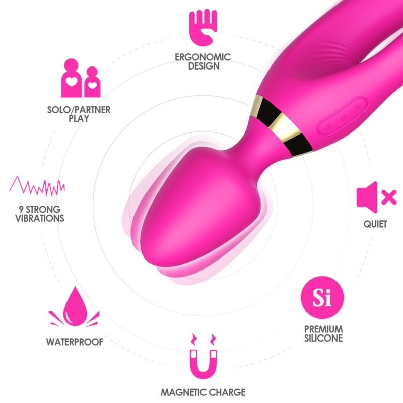 ARMONY - MASSAGER VIBRATOR RABBIT FUCHSIA 3 ARMONY - MASSAGER VIBRATOR RABBIT FUCHSIA - obrazek 3