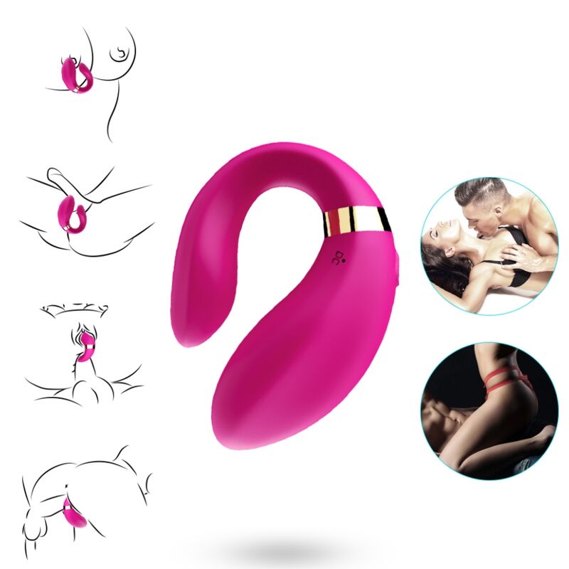 ARMONY - CRESCENT VIBRATOR FOR COUPLES REMOTE CONTROL FUCHSIA 2 ARMONY - CRESCENT VIBRATOR FOR COUPLES REMOTE CONTROL FUCHSIA - obrazek 2