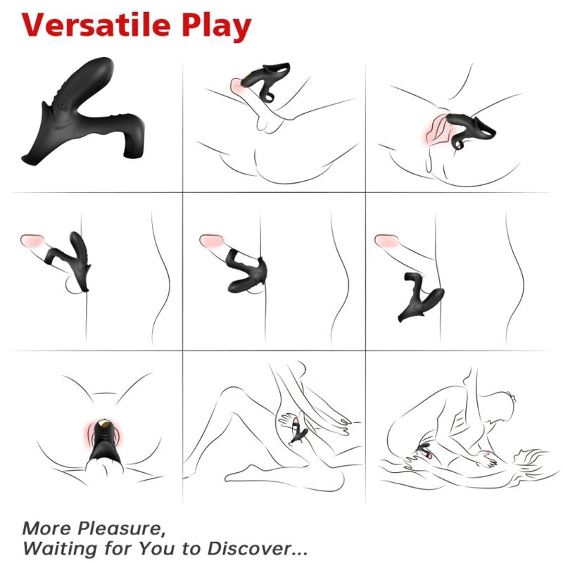 ARMONY - RANGER DOUBLE VIBRATOR RING FOR COUPLES BLACK 2 ARMONY - RANGER DOUBLE VIBRATOR RING FOR COUPLES BLACK - obrazek 2