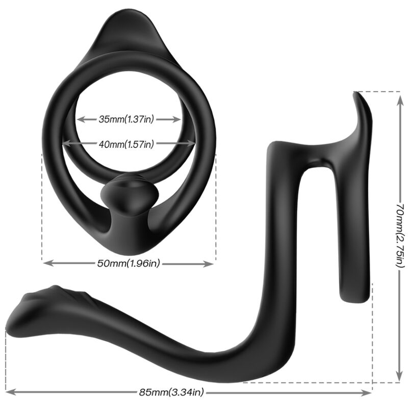 ARMONY - TAIL DOUBLE ANAL RING BLACK 2 ARMONY - TAIL DOUBLE ANAL RING BLACK - obrazek 2