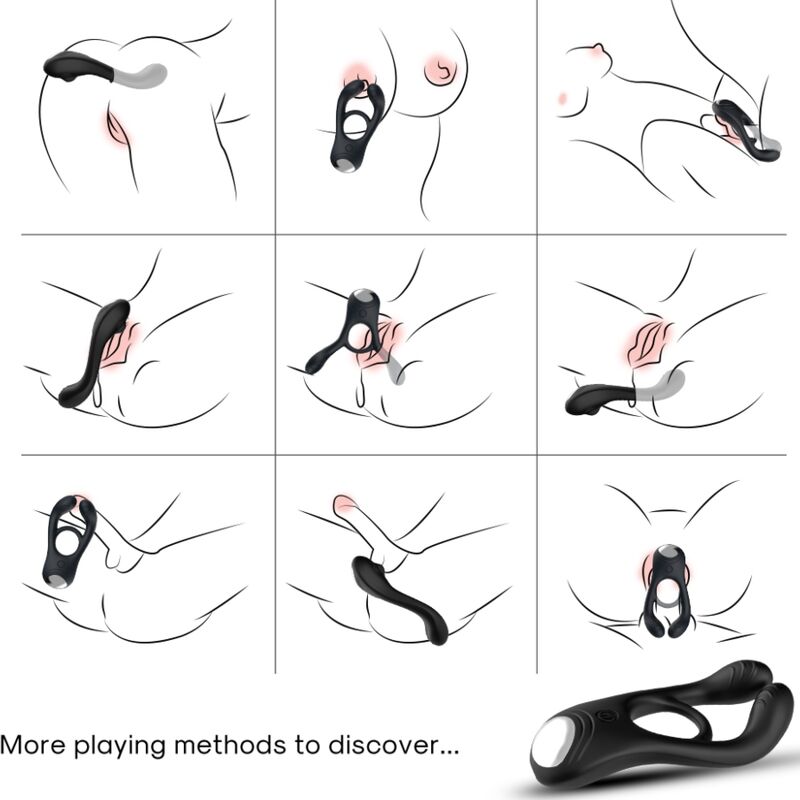 ARMONY - VEYRON DOUBLE VIBRATOR RING TOY FOR COUPLES BLACK 2 ARMONY - VEYRON DOUBLE VIBRATOR RING TOY FOR COUPLES BLACK - obrazek 2