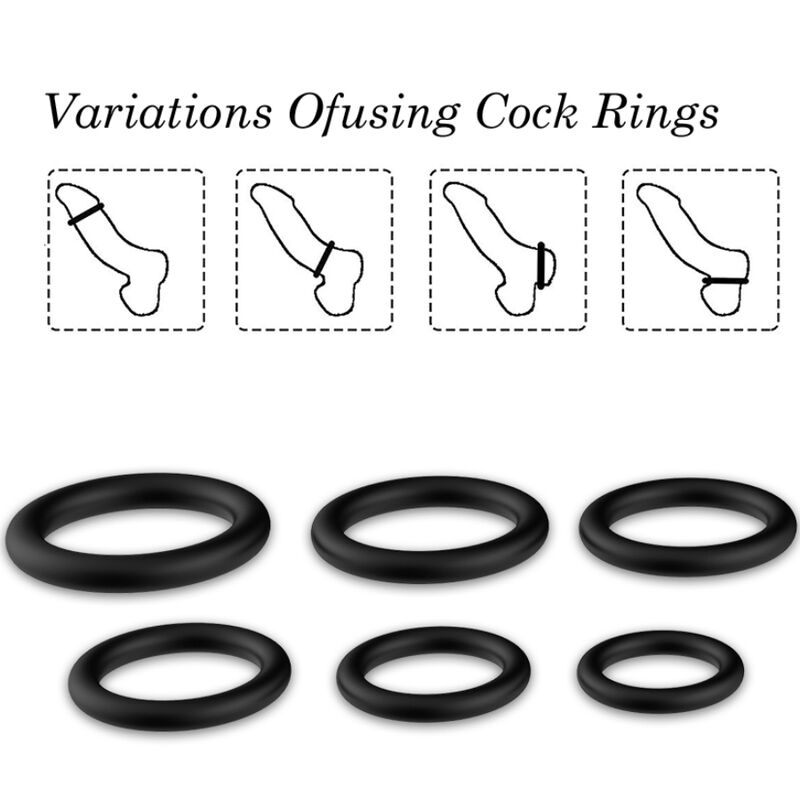 ARMONY - RINGS SILICONE BLACK 3 ARMONY - RINGS SILICONE BLACK - obrazek 3