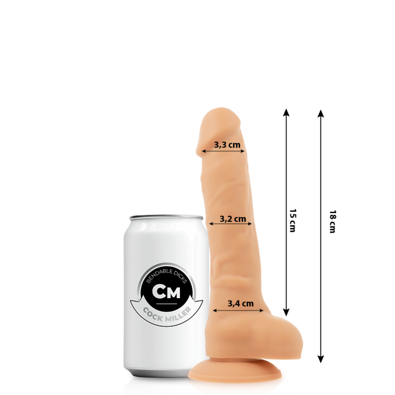 COCK MILLER - DILDO REALISTIC SILICONE DENSITY ARTICULABLE FLESH 18 CM 2 COCK MILLER - DILDO REALISTIC SILICONE DENSITY ARTICULABLE FLESH 18 CM - obrazek 2