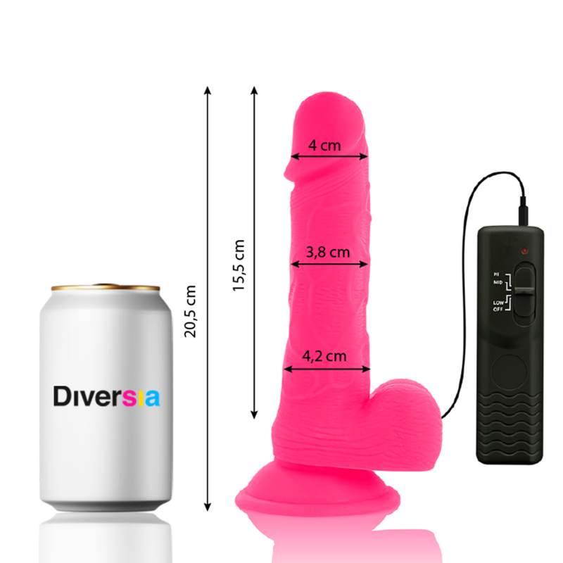 DIVERSIA - FLEXIBLE VIBRATING DILDO PINK 20.5 CM -O- 4.2 CM 2 DIVERSIA - FLEXIBLE VIBRATING DILDO PINK 20.5 CM -O- 4.2 CM - obrazek 2