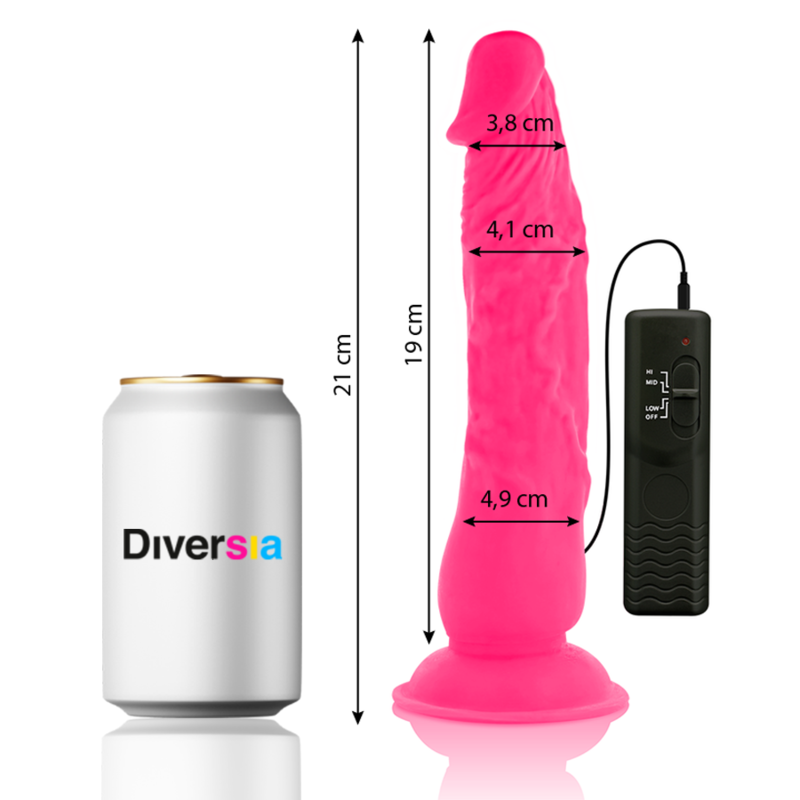 DIVERSIA - FLEXIBLE VIBRATING DILDO PINK 21 CM -O- 4.9 CM 2 DIVERSIA - FLEXIBLE VIBRATING DILDO PINK 21 CM -O- 4.9 CM - obrazek 2