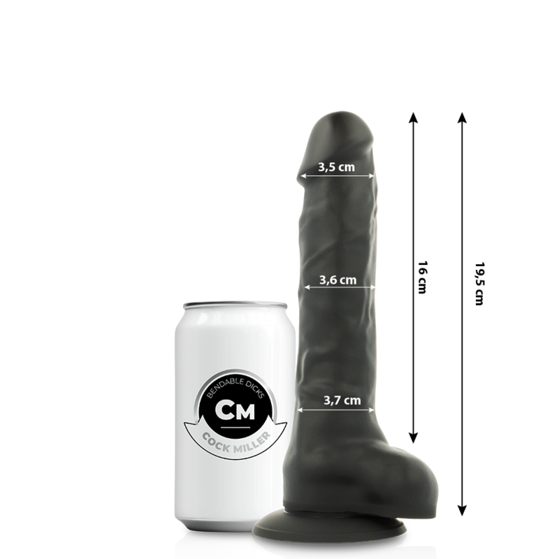 COCK MILLER - DILDO REALISTIC SILICONE DENSITY ARTICULABLE BLACK 19.5 CM 2 COCK MILLER - DILDO REALISTIC SILICONE DENSITY ARTICULABLE BLACK 19.5 CM - obrazek 2