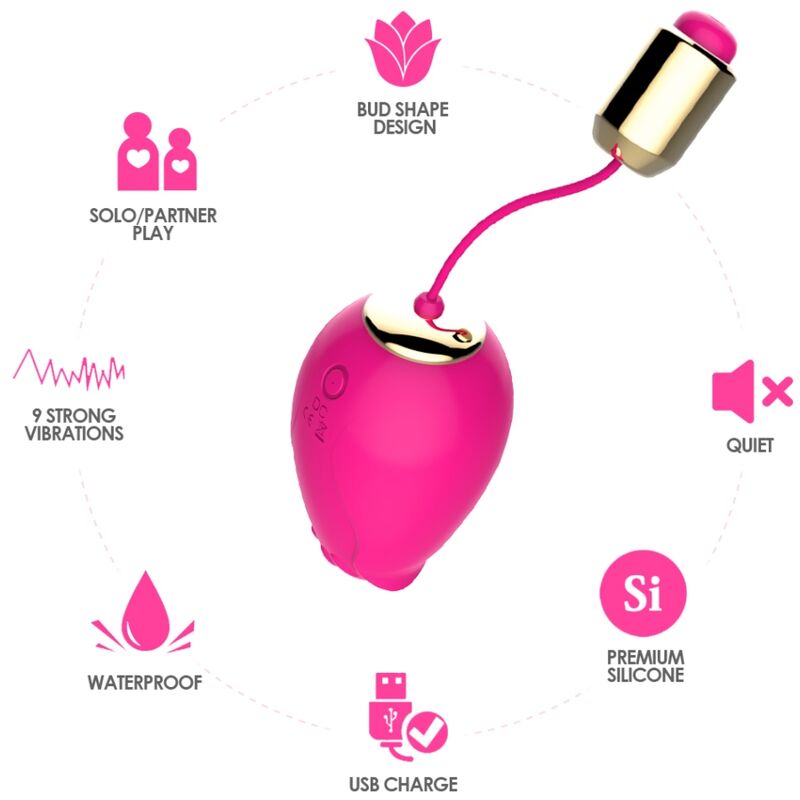 ARMONY - MANDALA EGG VIBRATOR G-SPOT REMOTE CONTROL FUCHSIA 3 ARMONY - MANDALA EGG VIBRATOR G-SPOT REMOTE CONTROL FUCHSIA - obrazek 3