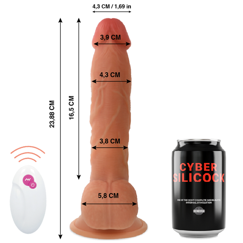 CYBER SILICOCK - REMOTE CONTROL REALISTIC MR JOHN 23.88 CM -O- 4.3 CM 2 CYBER SILICOCK - REMOTE CONTROL REALISTIC MR JOHN 23.88 CM -O- 4.3 CM - obrazek 2