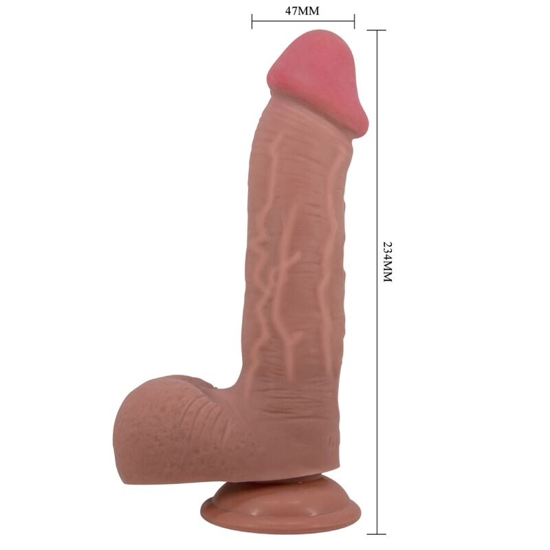 PRETTY LOVE - SLIDING SKIN SERIES REALISTIC DILDO WITH SLIDING SKIN SUCTION CUP BROWN 23.4 CM 4 PRETTY LOVE - SLIDING SKIN SERIES REALISTIC DILDO WITH SLIDING SKIN SUCTION CUP BROWN 23.4 CM - obrazek 4