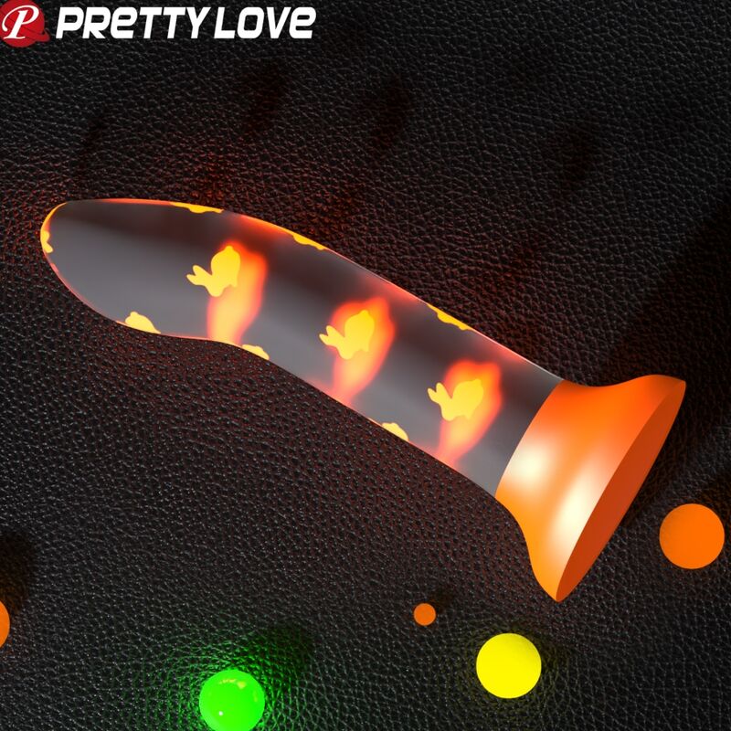 PRETTY LOVE - MAGICAL NIGHTFALL DILDO WITHOUT VIBRATION LUMINOUS ORANGE 3 PRETTY LOVE - MAGICAL NIGHTFALL DILDO WITHOUT VIBRATION LUMINOUS ORANGE - obrazek 3