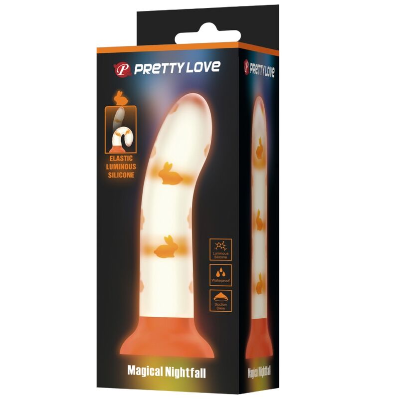 PRETTY LOVE - MAGICAL NIGHTFALL DILDO WITHOUT VIBRATION LUMINOUS ORANGE 4 PRETTY LOVE - MAGICAL NIGHTFALL DILDO WITHOUT VIBRATION LUMINOUS ORANGE - obrazek 4
