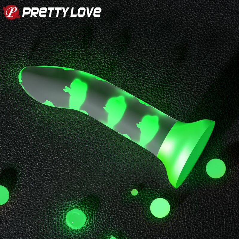 PRETTY LOVE - MAGICAL NIGHTFALL DILDO WITHOUT VIBRATION LUMINOUS GREEN 3 PRETTY LOVE - MAGICAL NIGHTFALL DILDO WITHOUT VIBRATION LUMINOUS GREEN - obrazek 3