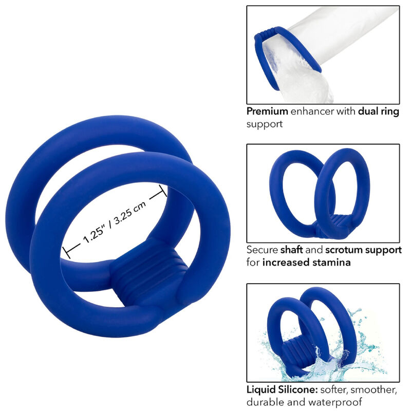 CALEXOTICS - ADMIRAL DUAL COCK CAGE BLUE 4 CALEXOTICS - ADMIRAL DUAL COCK CAGE BLUE - obrazek 4