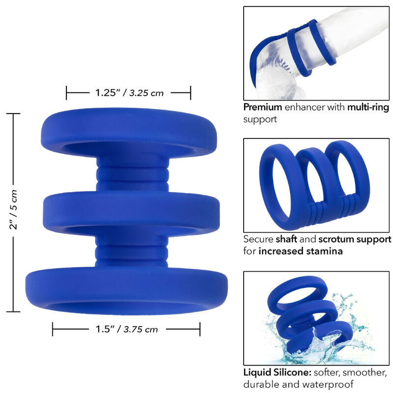 CALEXOTICS - ADMIRAL TRIPLE COCK CAGE BLUE 4 CALEXOTICS - ADMIRAL TRIPLE COCK CAGE BLUE - obrazek 4