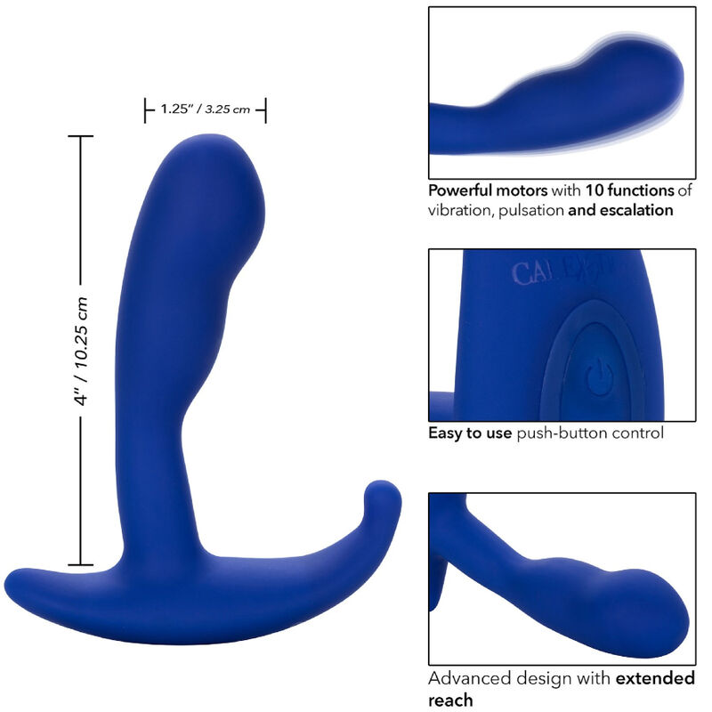 CALEXOTICS - ADMIRAL CURVED ANAL STIMULATOR VIBRATOR BLUE 4 CALEXOTICS - ADMIRAL CURVED ANAL STIMULATOR VIBRATOR BLUE - obrazek 4