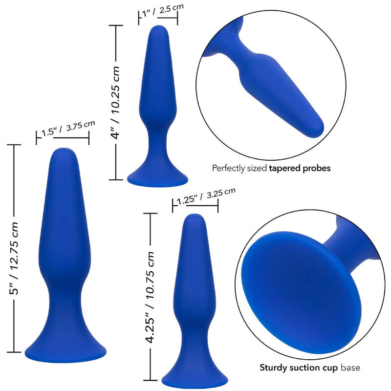 CALEXOTICS - ADMIRAL KIT 3 ANAL PLUG BLUE 3 CALEXOTICS - ADMIRAL KIT 3 ANAL PLUG BLUE - obrazek 3