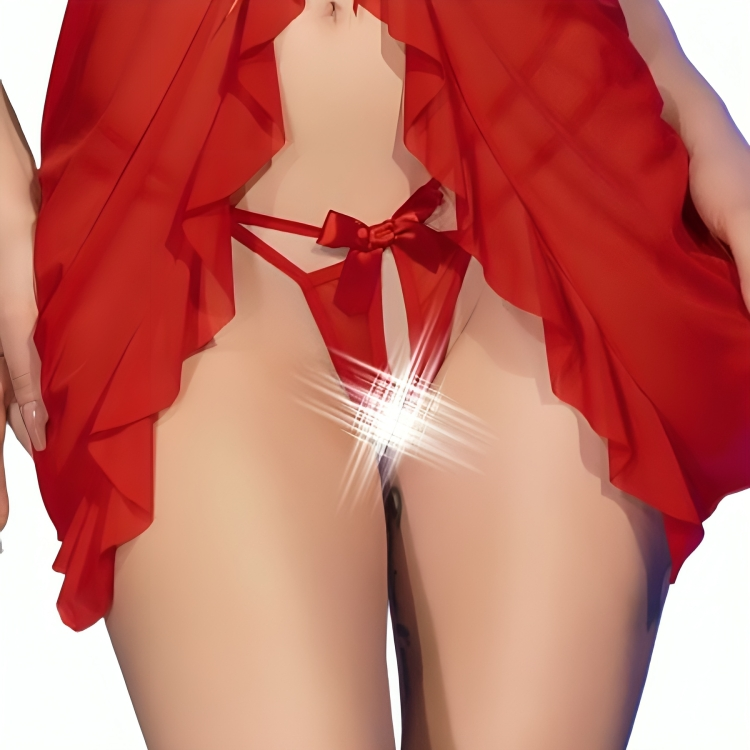 CHILIROSE - CR 4696 BABYDOLL THONG CROTCHLESS RED S/M 2 CHILIROSE - CR 4696 BABYDOLL THONG CROTCHLESS RED S/M - obrazek 2