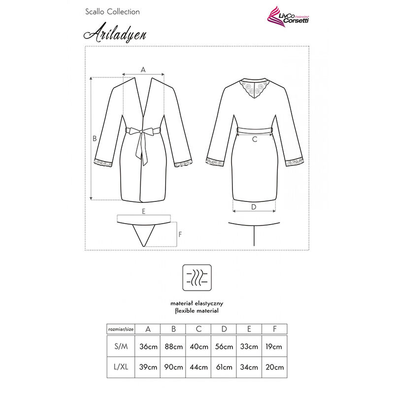 LIVCO CORSETTI FASHION - ARILADYEN LC 90568 DRESSING GOWN + PANTY BLACK 3 LIVCO CORSETTI FASHION - ARILADYEN LC 90568 DRESSING GOWN + PANTY BLACK - obrazek 3