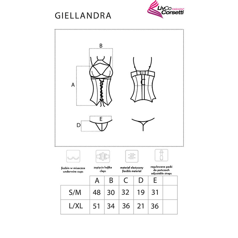LIVCO CORSETTI FASHION - GIELLANDRA FOR THE SENSES COLLECTION CORSET + PANTY BLACK 5 LIVCO CORSETTI FASHION - GIELLANDRA FOR THE SENSES COLLECTION CORSET + PANTY BLACK - obrazek 5