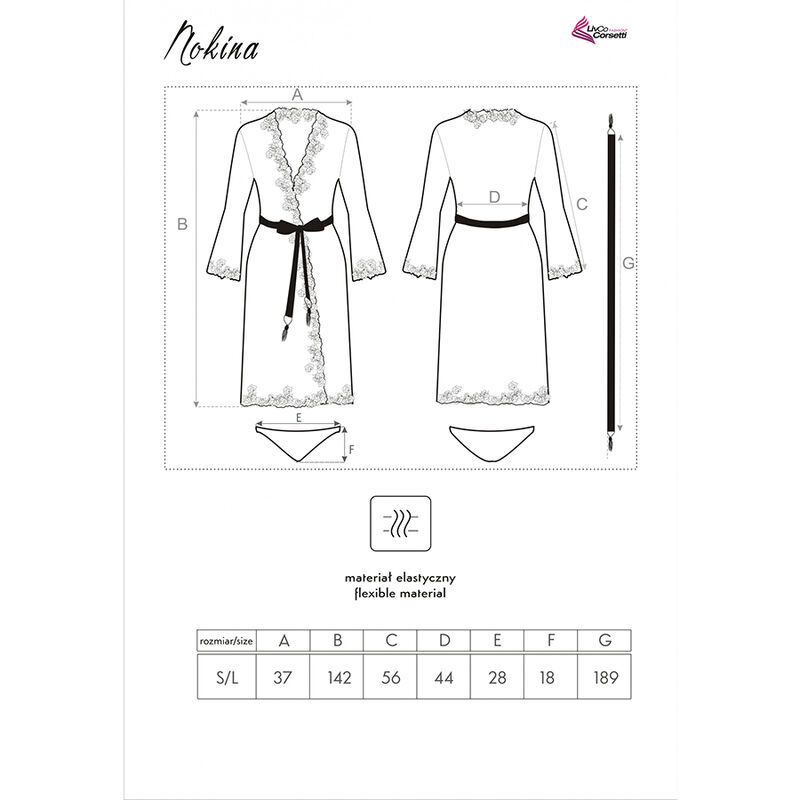 LIVCO CORSETTI FASHION - NOKINA LC XG055 DRESSIN G GOWN + PANTY BLACK ONE SIZE 5 LIVCO CORSETTI FASHION - NOKINA LC XG055 DRESSIN G GOWN + PANTY BLACK ONE SIZE - obrazek 5