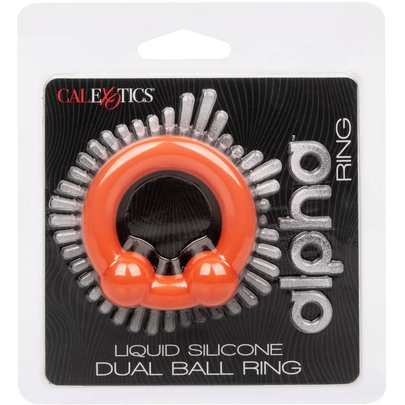 CALEXOTICS - ALPHA DUAL BALL RING ORANGE 2 CALEXOTICS - ALPHA DUAL BALL RING ORANGE - obrazek 2