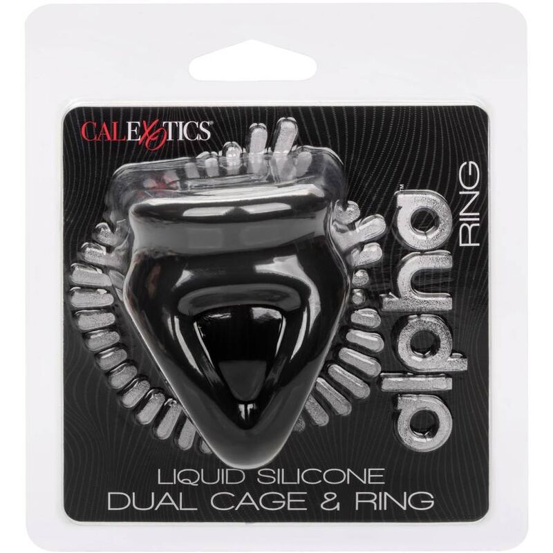 CALEXOTICS - ALPHA DUAL CAGE RING BLACK 2 CALEXOTICS - ALPHA DUAL CAGE RING BLACK - obrazek 2