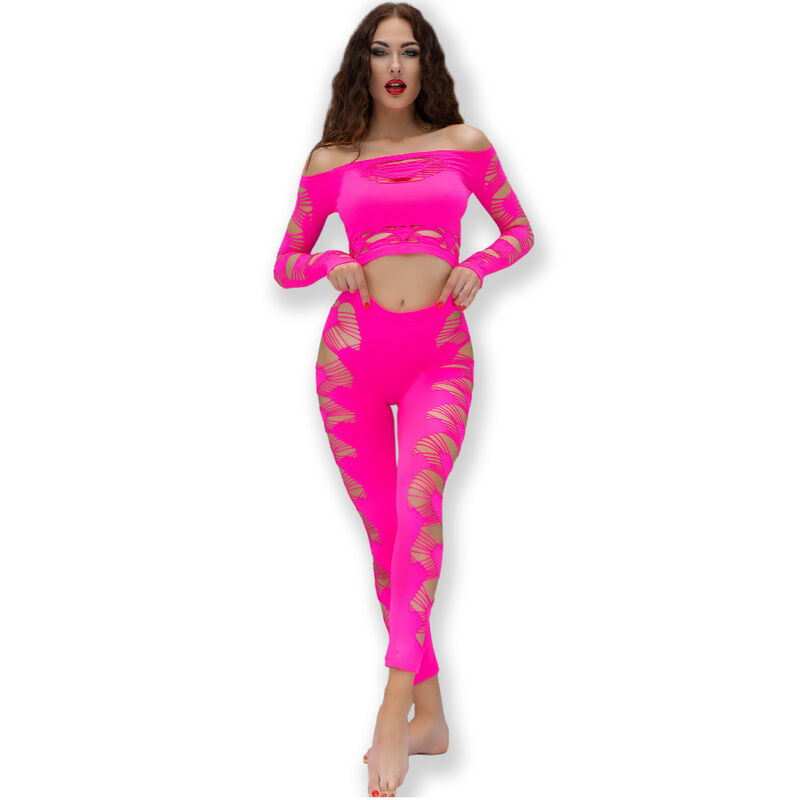 CHILIROSE - CR 4632 TOP  PANT FUCHSIA S/L