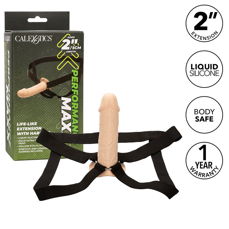 CALEXOTICS - PERFORMANCE MAXX LIFE-LIKE EXTENSION WITH HARNESS LIGHT SKIN 2 CALEXOTICS - PERFORMANCE MAXX LIFE-LIKE EXTENSION WITH HARNESS LIGHT SKIN - obrazek 2