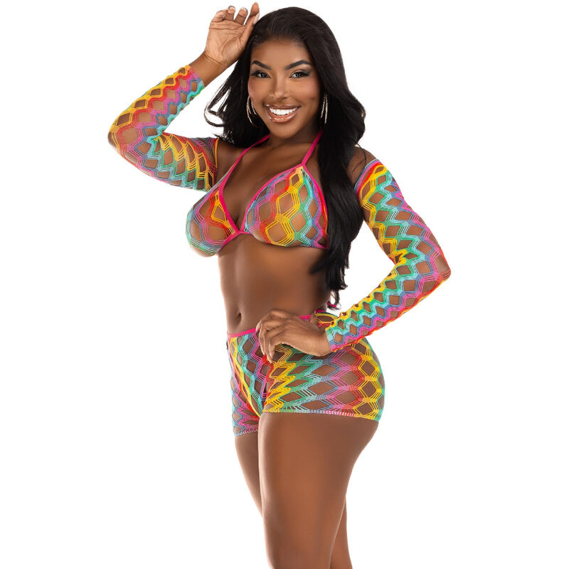 LEG AVENUE - THREE PIECE SET MULTICOLOR 3 LEG AVENUE - THREE PIECE SET MULTICOLOR - obrazek 3