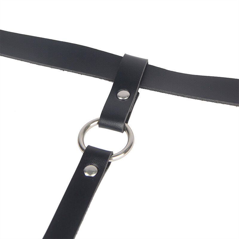 SUBBLIME - LEATHER CHAINLEG HARNESS BLACK ONE SIZE 5 SUBBLIME - LEATHER CHAINLEG HARNESS BLACK ONE SIZE - obrazek 5