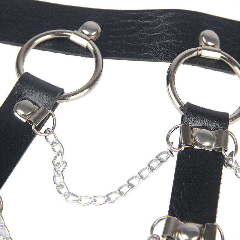 SUBBLIME - CHEST HARNESS LEATHER CHAINS BLACK ONE SIZE 5 SUBBLIME - CHEST HARNESS LEATHER CHAINS BLACK ONE SIZE - obrazek 5