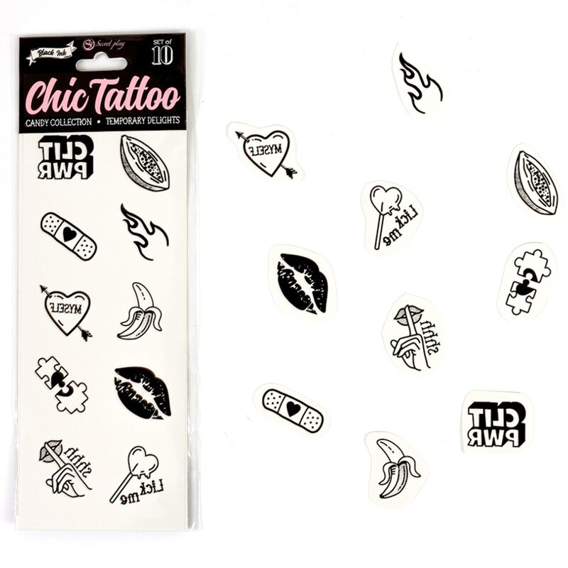 SECRET PLAY - SET OF 10 CANDY COLLECTION TEMPORARY TATTOOS 2 SECRET PLAY - SET OF 10 CANDY COLLECTION TEMPORARY TATTOOS - obrazek 2
