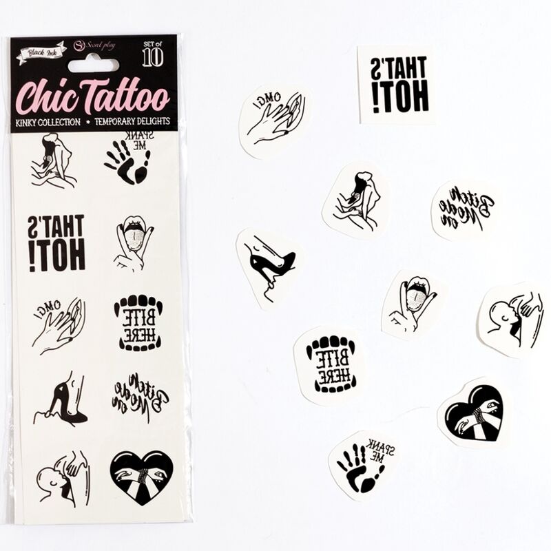 SECRET PLAY - SET OF 10 TEMPORARY TATTOOS KINKY COLLECTION 2 SECRET PLAY - SET OF 10 TEMPORARY TATTOOS KINKY COLLECTION - obrazek 2