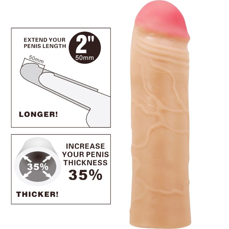 PRETTY LOVE - CHANE PENIS EXTENDER COVER FLESH 5 PRETTY LOVE - CHANE PENIS EXTENDER COVER FLESH - obrazek 5