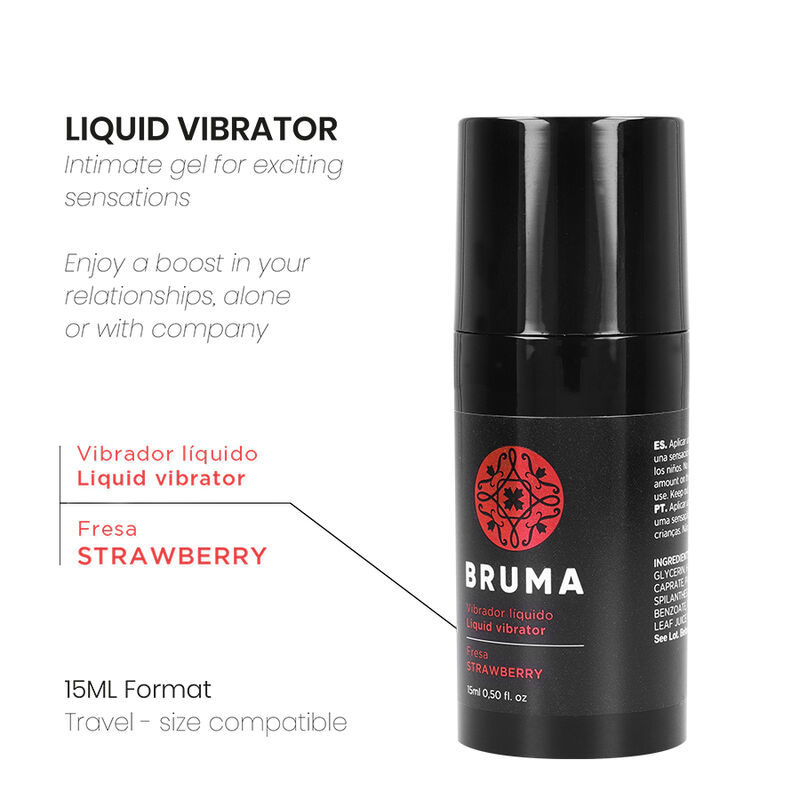BRUMA - LIQUID VIBRATOR ULTRA SLIDING STRAWBERRY 15 ML 2 BRUMA - LIQUID VIBRATOR ULTRA SLIDING STRAWBERRY 15 ML - obrazek 2