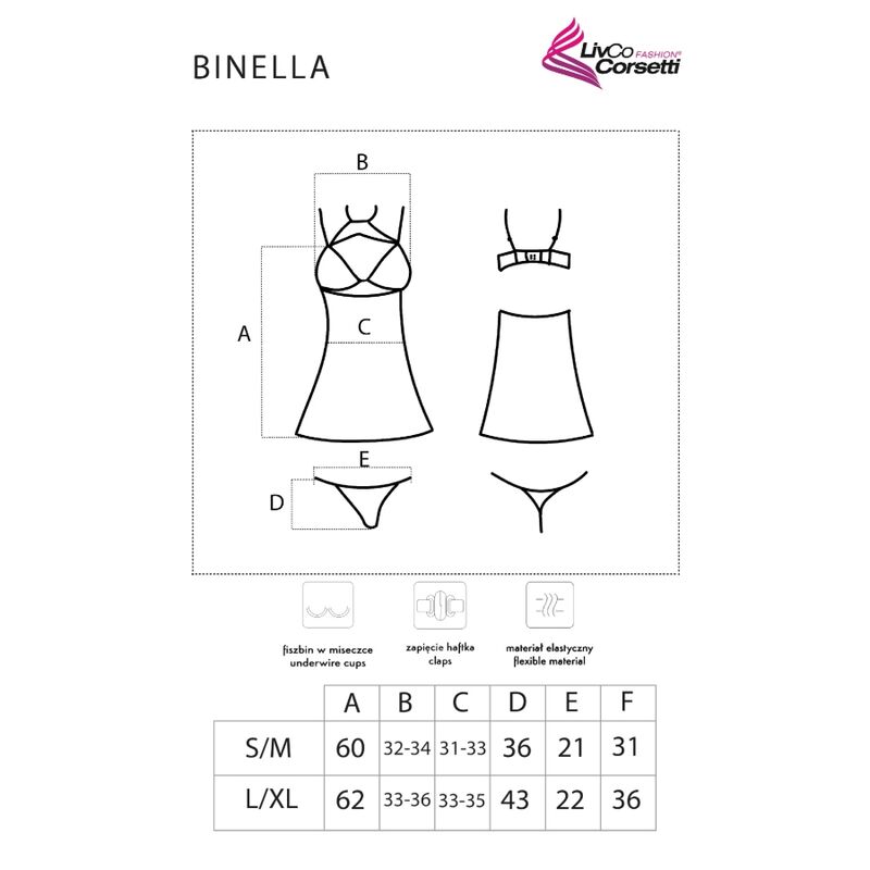 LIVCO CORSETTI FASHION - BINELLA SET BABYDOLL + THONG BLACK 5 LIVCO CORSETTI FASHION - BINELLA SET BABYDOLL + THONG BLACK - obrazek 5