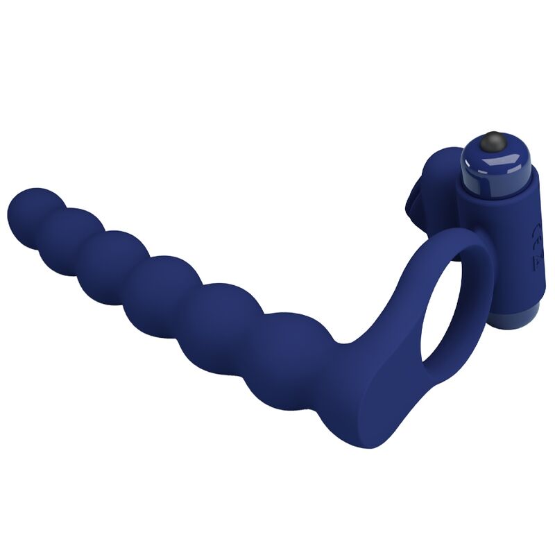 PRETTY LOVE - AJMAL VIBRATING RING WITH PLUG BLUE 3 PRETTY LOVE - AJMAL VIBRATING RING WITH PLUG BLUE - obrazek 3