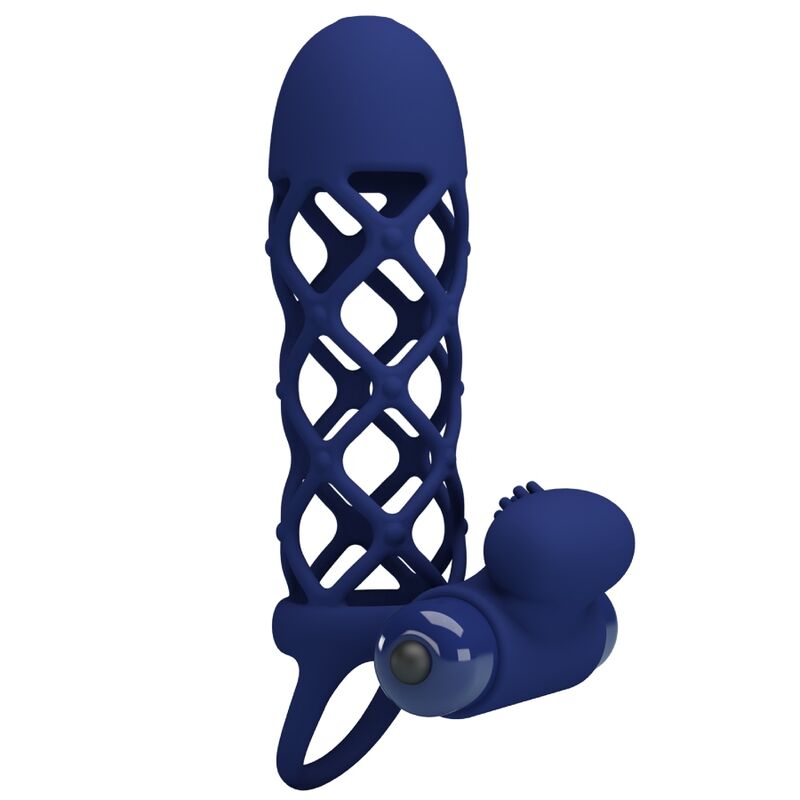 PRETTY LOVE - GIANN VIBRATOR RING WITH SILICONE SHEATH BLUE 3 PRETTY LOVE - GIANN VIBRATOR RING WITH SILICONE SHEATH BLUE - obrazek 3