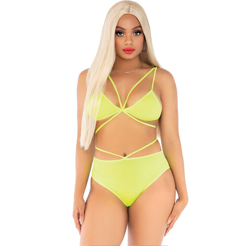 LEG AVENUE - TOP  PANTIES YELLOW WITH STRAPS
