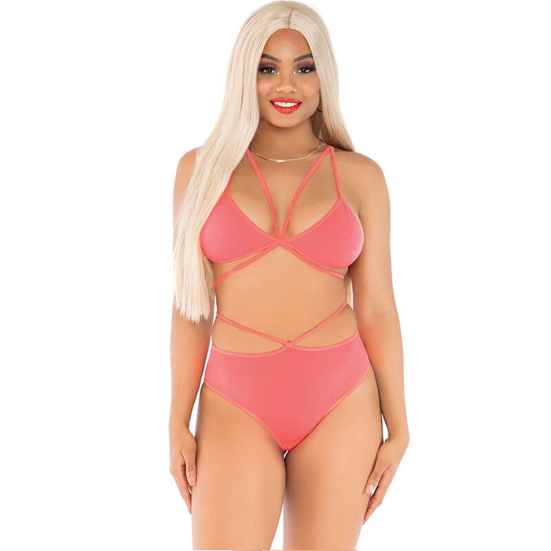 LEG AVENUE - TOP  PANTIES CORAL WITH STRAPS