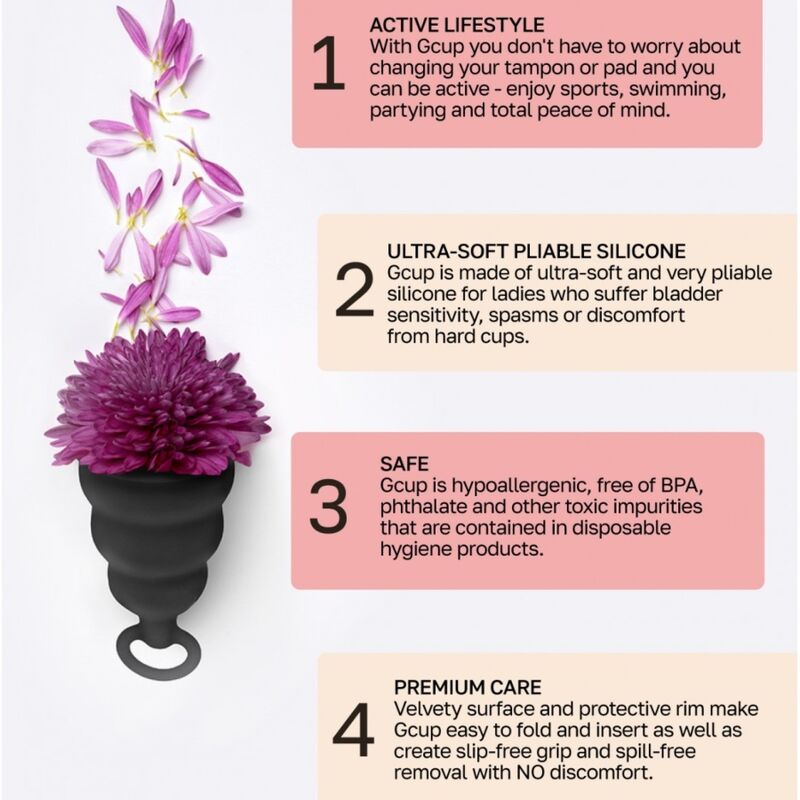 G-VIBE - GCUP BLACK MENSTRUAL CUP 5 G-VIBE - GCUP BLACK MENSTRUAL CUP - obrazek 5